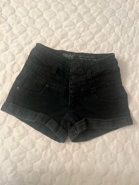 Mossimo High Rise Black Denim Shorts